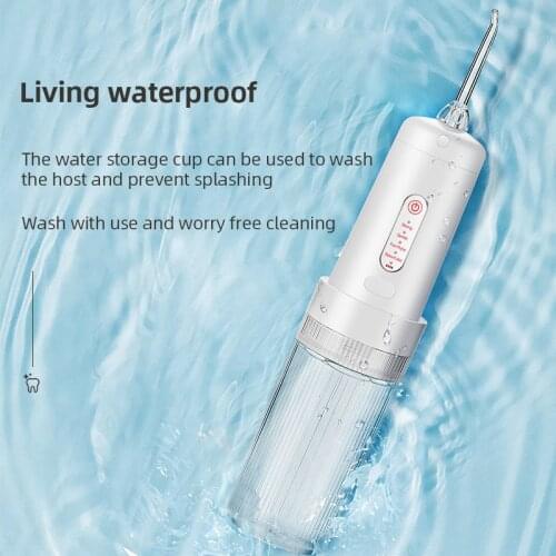 Oral Irrigator USB Rechargeable Water Flosser Cordless Portable Portable Dental Water Jet 200ML Tank Waterproof Teeth Cleaner