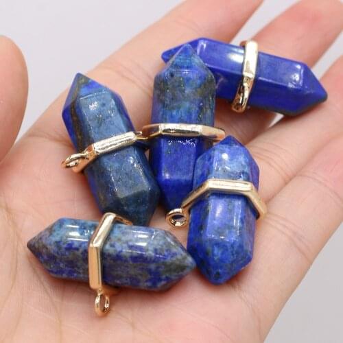 Natural stone exquisite charms semi-precious stones two pointed ornaments for jewelry making DIY necklace bracelet accessories