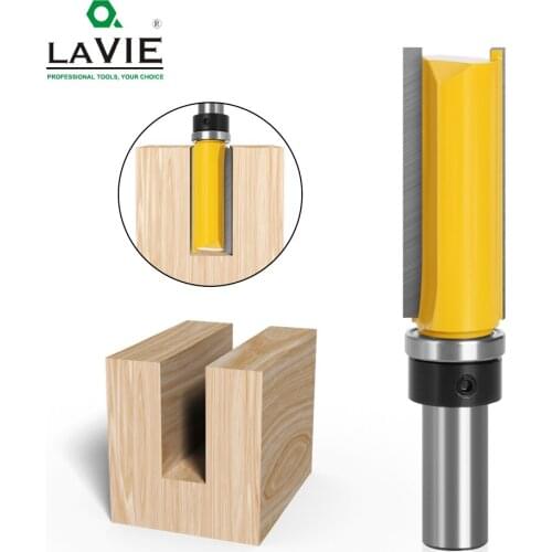 LAVIE 1PC 12MM 1/2 Flush Trim 2" Milling Cutter Tungsten Cobalt Alloy Trimming Knife Template Router Bit Woodworking Tools 03007