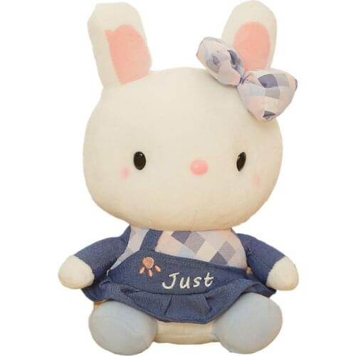 Cute Stuffed Birthday Gift PP Cotton Bow Bunny Shape Plush Doll Children Birthday Gift Home Ornament