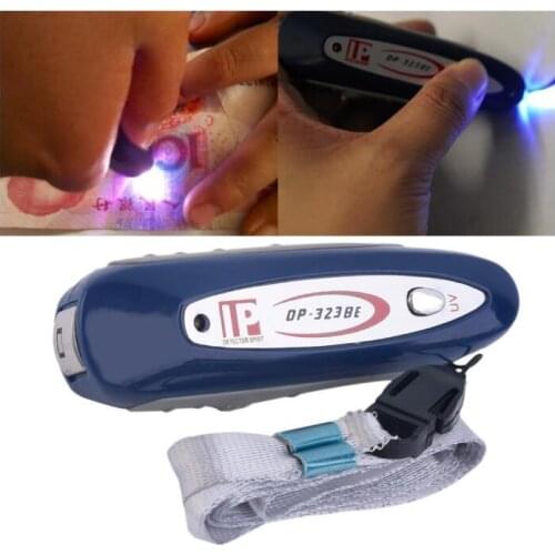 Mini 2 in 1 UV Currency Money Note Detector Counterfeit Checker With Retail box and Lanyard batteries included