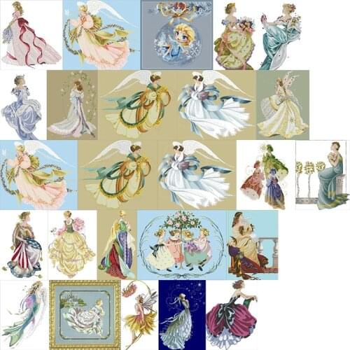 Angel 3 cross stitch kit love couple design cotton 14ct 18ct 11ct linen flaxen colorfully canvas embroidery DIY needlework