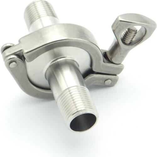 304 Stainless Steel Sanitary Pipe Fitting Set 1-1/4" NPT Male Thread Ferrule + 1.5" Tri Clamp + Silicon Gasket For Home Brew