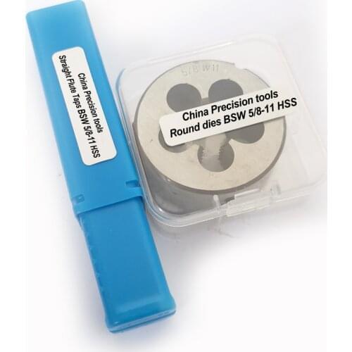 2pcs HSS Withworth thread tap and die set BSW 1/8 5/32 3/16 1/4 5/16 1/2 9/16 straight flute taps dies sets W 3/8 7/16 5/8 3/4