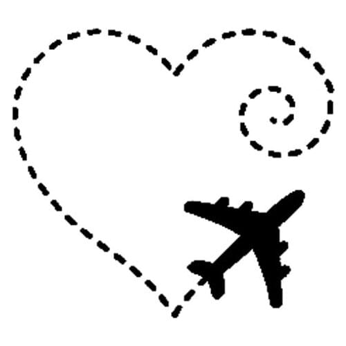 Car stickers cover scratches waterproof airplane heart vortex love sweet car decorative PVC motorcycle stickers 15.5cm * 13.9cm