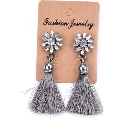 New European Luxury Big Women Dangle Earrings Long Tassel Earrings High Quality Fashion Crystal Jewelry
