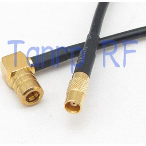 6in MCX female jack to SMB female right angle 90 degree RF adapter 15CM Pigtail coaxial jumper RG174 extension cord cable
