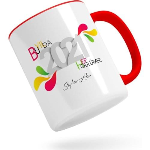 Personalized 2021 This Year All Gülümse Red Mug Bardak-1