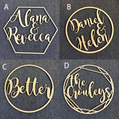 Personalized Wedding Sign Hoop Style Name Wooden decor,Reception Decor,wedding sign Hoop,Photo Prop Wall Sign For Bride & Groom