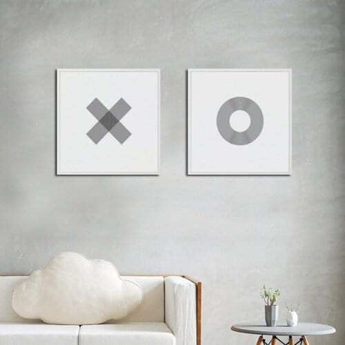 Simple Pattern Striped Decorative Painting Geometric Shape Black and White Modern Living Room Office Hanging Painting Quadro