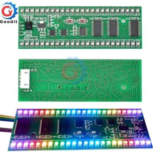 RGB MCU Adjustable Display Pattern 24 LED VU Level Indicator Meter Dual Channel Module