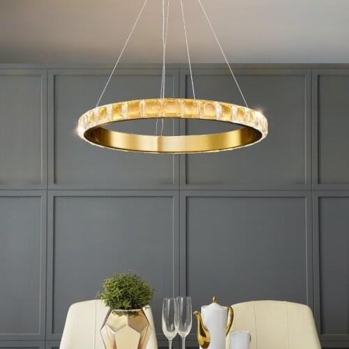 Luxury Crystal Dining Room Chandelier Living Bedroom Stainless Steel Led Fixtures Modern Creative Gold Home Decora Hanging Lamp