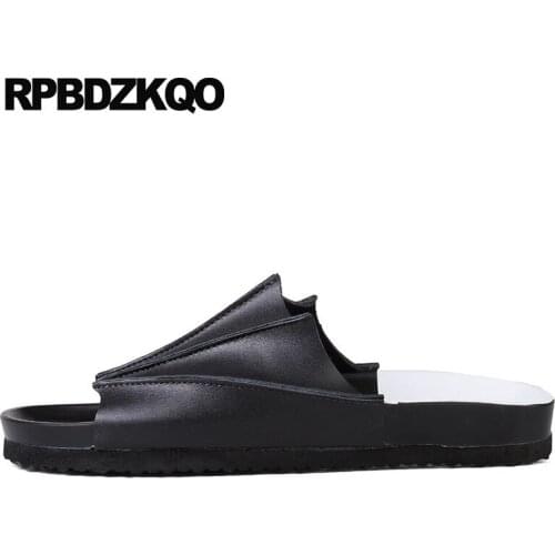 Slip on white breathable water men sandals leather summer waterproof slides italian designer casual native shoes slippers black