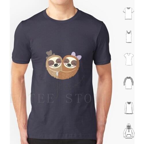 Cute Valentine Sloths Love Hat And Bow T Shirt Print Cotton Cute Valentine Love Couple Lettering Sloth Hug Flat Simple Kids