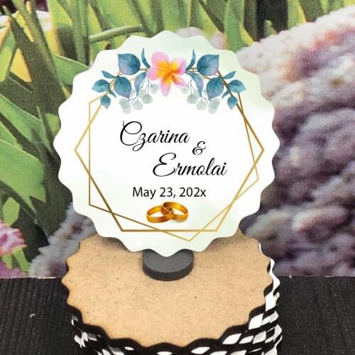 Save the Date Wooden Magnet for Your Guests and Colorful Printed Wedding, Henna, Christening Gifts 25 pcs