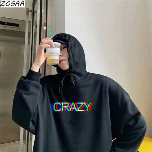 ZOGAA Harajuku 3D Letter Printing Casual Hoodie Mens Colorful Pattern Hoodie Mens Hip Hop Unisex Streetwear Mens Sweatshirt