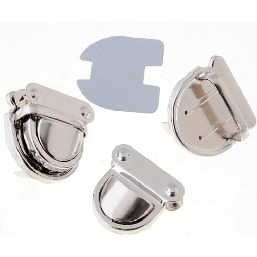 Free Shipping-10 Sets Silver Tone Trunk Lock Handbag Bag Accessories Purse Snap Clasps/ Closure Locks 32x32mm J1823