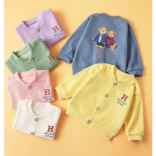 1-6 Years Old Designer Brand Clothes Kids Cardigan Coat 2021 Autumn Boys And Girls Knitwear Coats Childrens Jackets Clothing