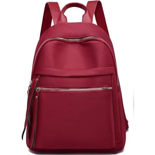 Womens Multifuctional Backpack 29*33*14cm Oxford Cloth Shoulder Bag with Large Capacity PU Handle Zipper Pocket New