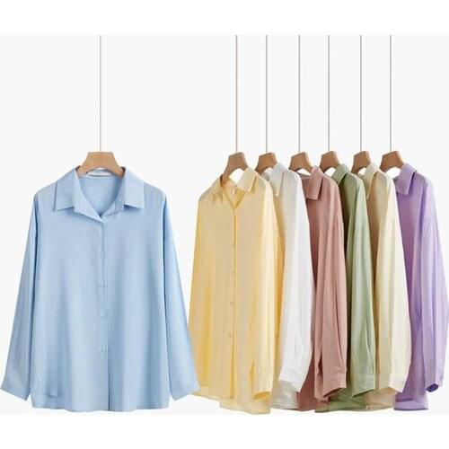 Long Sleeve Vintage Shirts Women White Womens Blouses 2021 Spring Fashion Single-breasted Ladies Work Wear Office Shirt