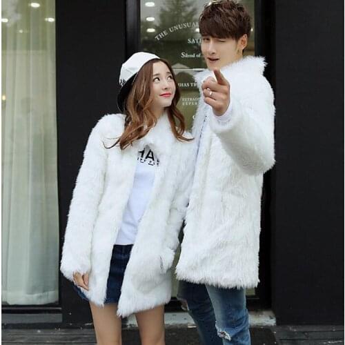 Winter lovers fur leather jacket men thickening thermal plush wadded coat jaqueta de couro masculino medium-long overcoat mens