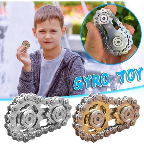 Stainless Steel Sprockets Flywheel Fingertip Gyro Sprockets Chains EDC Metal Toy Gear Gyro Drop Ship Sproket Roadbike Spinner