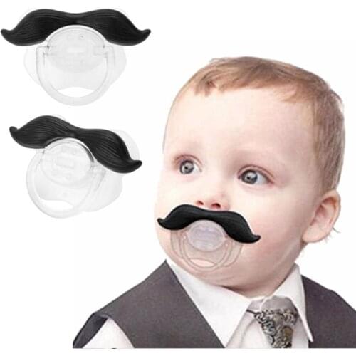 1pcs Handsome Beard Nipple Baby Pacifier Safe Infant Toddler Soft Silicone Anti-dust Lid Baby Teether Teat Dummy Soothers