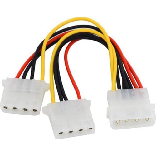 18AWG 8 inches Computer Power Supply IDE 4-pin Molex LP4 Male to 2 x Female Splitter Power Cable Cord,Hard Drive Disk HDD