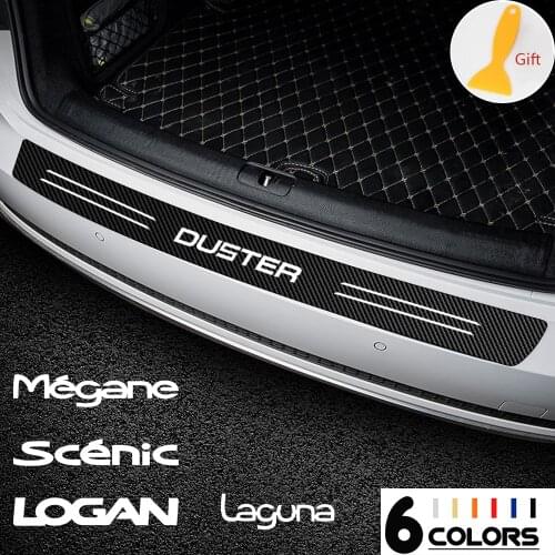 1x car door sill pedal sticker carbon fiber rear bumper trunk board sticker auto parts For Duster Megane Scenic Laguna Dacia