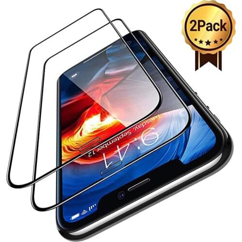 2PCS 9H Anti-Shatter Full Coverage Film For iPhone 11 Pro Max Xr Xs Max X 6 6S 7 8 Plus 5 5S SE Tempered Glass Screen Protector