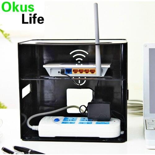 2019 Newest Wireless Wifi Router Storage Box Cable Power Plug Wire Organizer Storage Box Shelf Rack Protection Shell Home Office