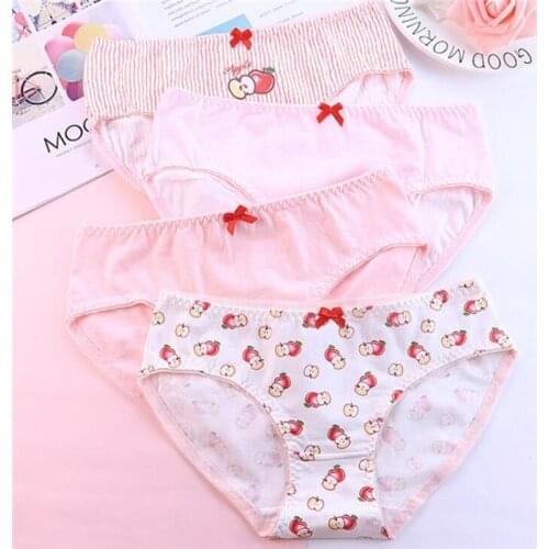 4PCS/Lot Children Cotton Underwear Young Girls Briefs Solid Low Waist Short Briefs Comfortable Ladies Panties TWY-816X-4p