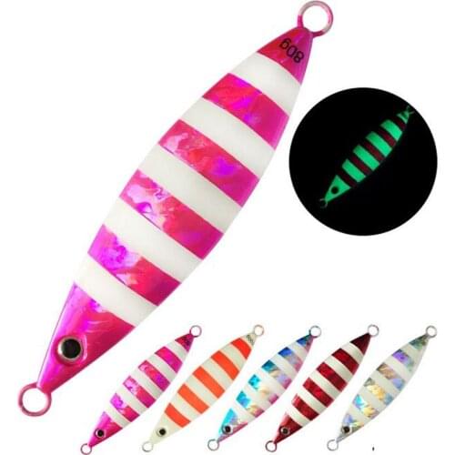 5PCS Deep sea Metal Jigging Zebra Glow Slow Jig Night Fishing Jigging Lure Jigbait spoon baits 80g 100g 120g 150g