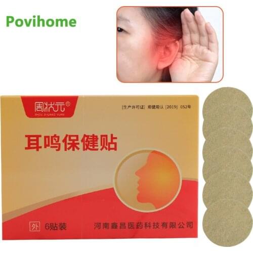 6pc Tinnitus Relief Patch Treatment Effectively Relieve Otitis Media Ear Pain Hearing Loss Natural Herbal Medical Patch Ear Care