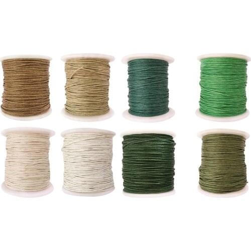 8 Rolls of 80 Meters Waxed Cotton Cord String Rope Jewelry Making Accessories for DIY Necklace Bracelet Beading 1mm