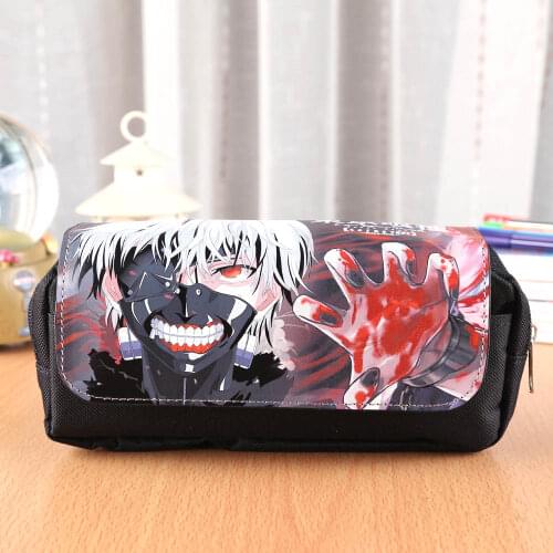 Anime Tokyo Ghoul Cosmetic Bag Kaneki Ken Cosplay Accessories Gift Bag High Capacity Storage Bag with Double-zipper