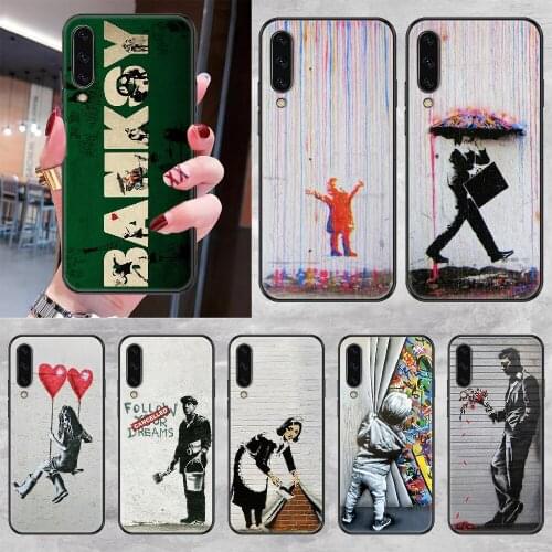 ART Graffiti Street Banksy Phone case For Samsung Galaxy A 3 5 7 8 10 20 21 30 40 50 51 70 71 E S 2016 2018 4G black tpu prime