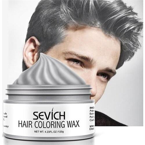 Colored Hair Wax Styling Pomade Natural Hair Strong dye Gel 120g Grandma Cream time wax hair Grey Dye Disposable Silver