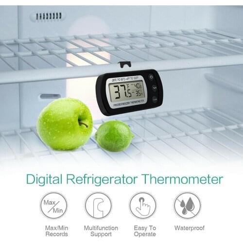 Electronic LCD Digital Refrigerator Thermometer Freezer Anti-humidity Thermometer with Hook Waterproof Detector Household