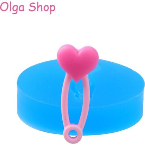 FYL503 28.8mm Baby Pin with Heart Silicone Mold - Baby Shower, Cake Decoration, Fondant, Candy, Gum Paste, Jewelry, Resin Clay