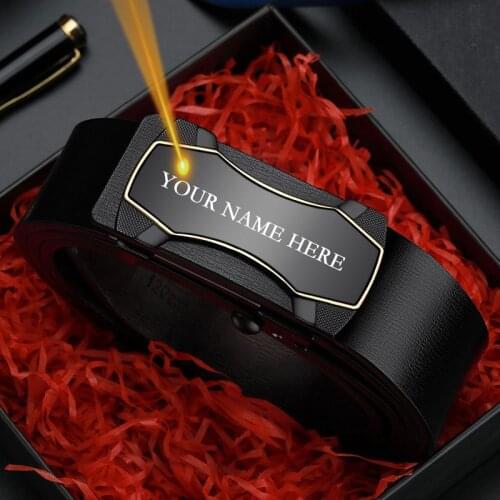Leather Jeans Business Belt for Men Male Engrave Custom Name Genuine Leather Strap Luxury Fancy Vintage Belts Gift for Men Dad