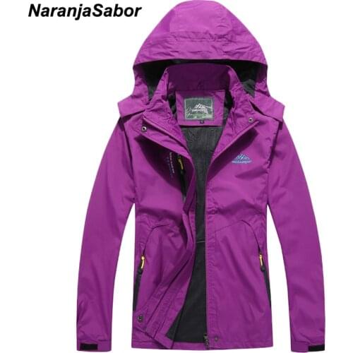 NaranjaSabor 2020 Womens Spring Autumn Casual Solid Jackets Breathable Windbreakers Women Waterproof Coats Female Overcoats 4XL