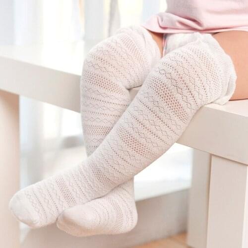 Summer Baby Girls Socks Kids Socks Infant Boys Cotton Socks 0-3 Years Old Toddler Knee-High Tube Socks Breathable Fashion