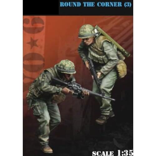 1:35 scale die-cast resin soldier Vietnam war 2 people need to assemble and color by yourself free shipping 35644