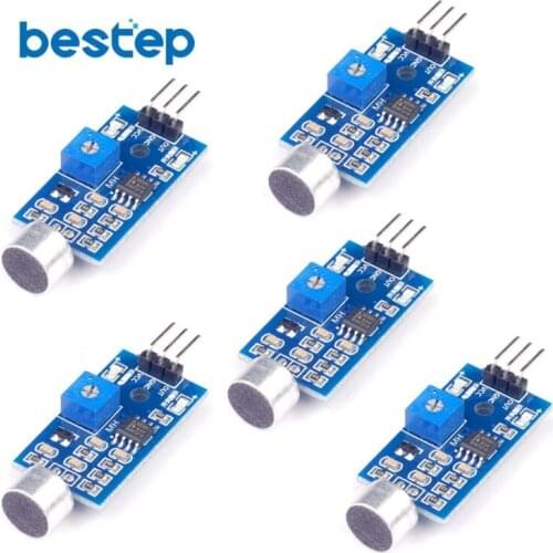 5PCS Microphone Sound Sensor Module Voice Sensor High Sensitivity Sound Detection Sensor Module