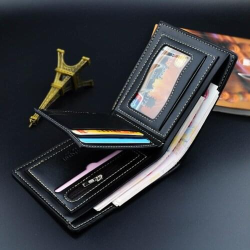 Men Wallets Purse PU High Capacity Mini Durable Fashion For Coin Money Cards Holder -OPK