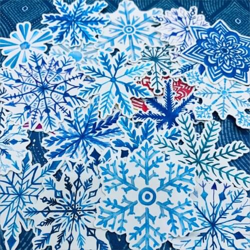 Winter Snow Flakes Stickers DIY Junk Journal Diary Planner Creative Craft Paper Scrapbooking Xmas Decorative Sticker