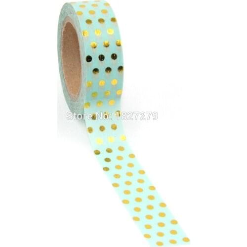 New 1X green Dot Foil Printing Christmas Washi Tape Adhesive Scrapbooking Tools Cute Photo Album Decorative Hot Sale Paper