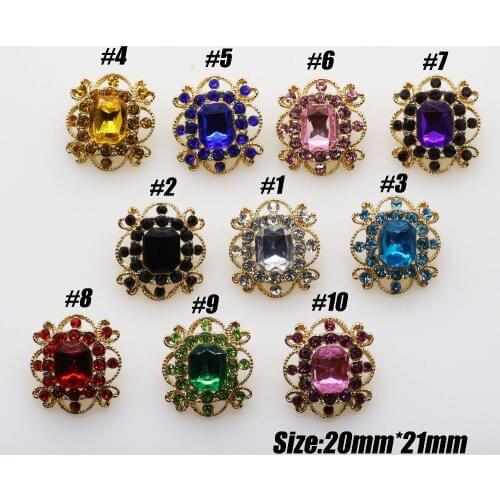New 10pcs/lot 20*21mm Top quality Metal buttons Rhinestone button for clothing Accessories Sewing handmade decorative