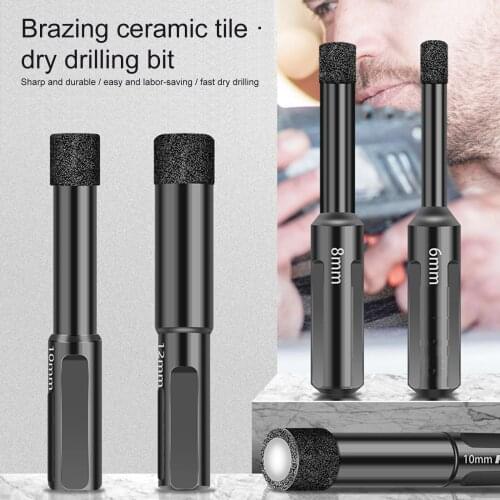 New 6/8/10/12/14mm Vaccum Brazed Diamond Dry Drill Bits Hole Saw Cutter for Granite Marble Ceramic Tile Glass Hot Sale Hand Tool